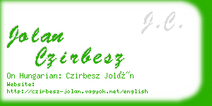 jolan czirbesz business card